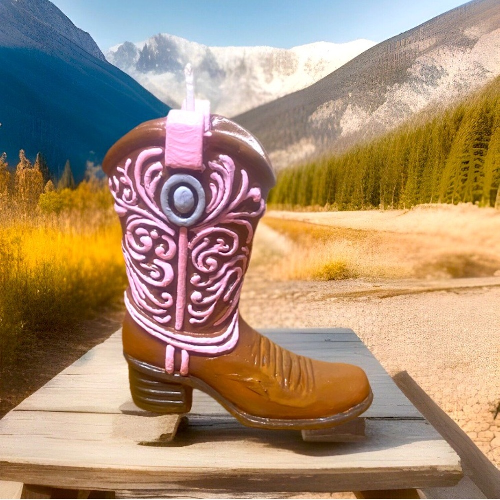 Cowboy Boot Scented and Painted Candle listing is for 2 candles - Picture 2 of 7